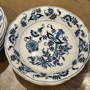 Blue Danube 7.5” Rimmed SOUP BOWL Blue Onion Banner 99183 - 7 total bowls